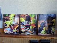 Wine wall art set of 3