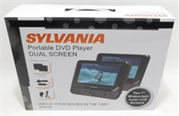 Portable Sylvania DVD Dual Screen Player - Works