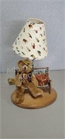 Fishing bear themed table lamp with original tags