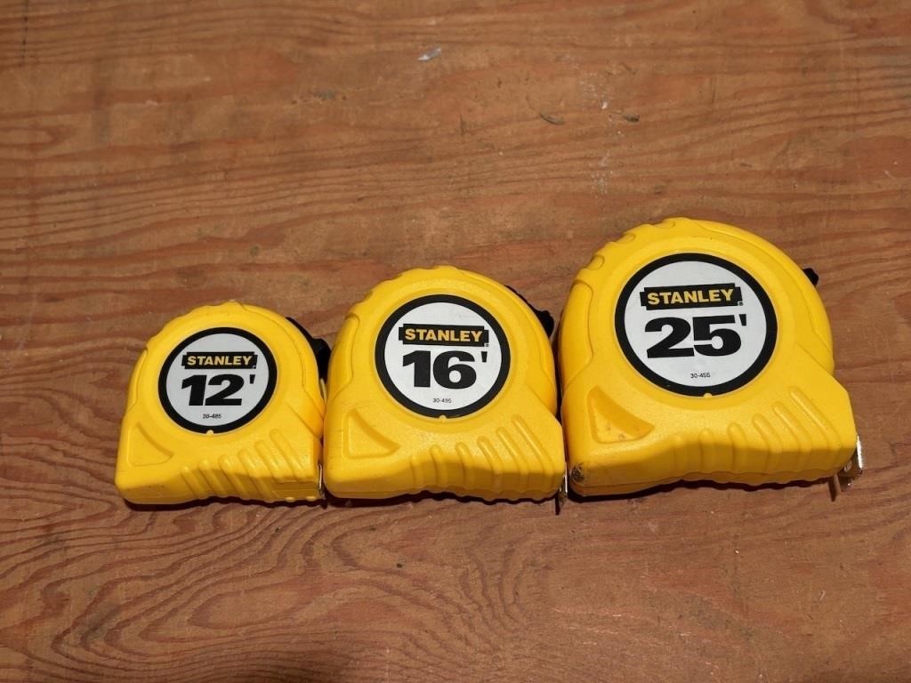 Three Stanley Tape Measures