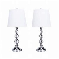 Merra 26 in. Chrome Table Lamp with Crystal Ball