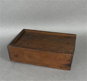 Small walnut slide lid box ca. late 19th century;