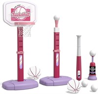 HYES 2 in 1 Kids Basketball Hoop Set