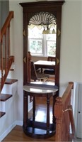 Entryway Stand w/ Marble Top & Mirror