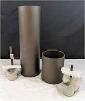 Set of Metal Hurricane Vases