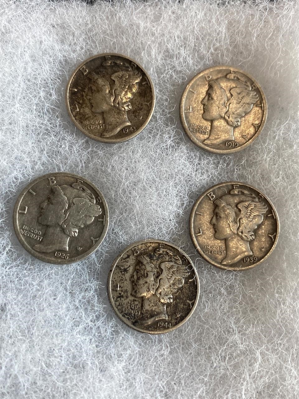 5 Mercury Dimes