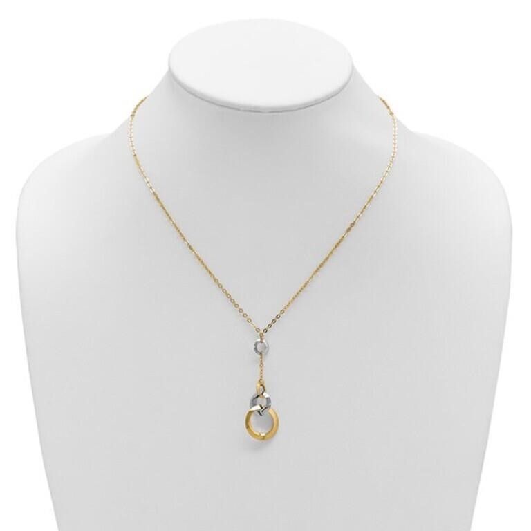 14K-  Circle Link Accent . Necklace