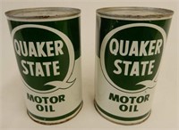 LOT OF 2 QUAKER STATE MOTOR OIL IMP. QT. CANS