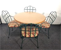 Wrought Iron Kitchen Table with 4 Chairs