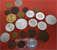 Lot of miscellaneous token coins