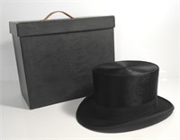 J.S. MEUWSEN HOFLEVERANCIER BLACK TOP HAT & BOX