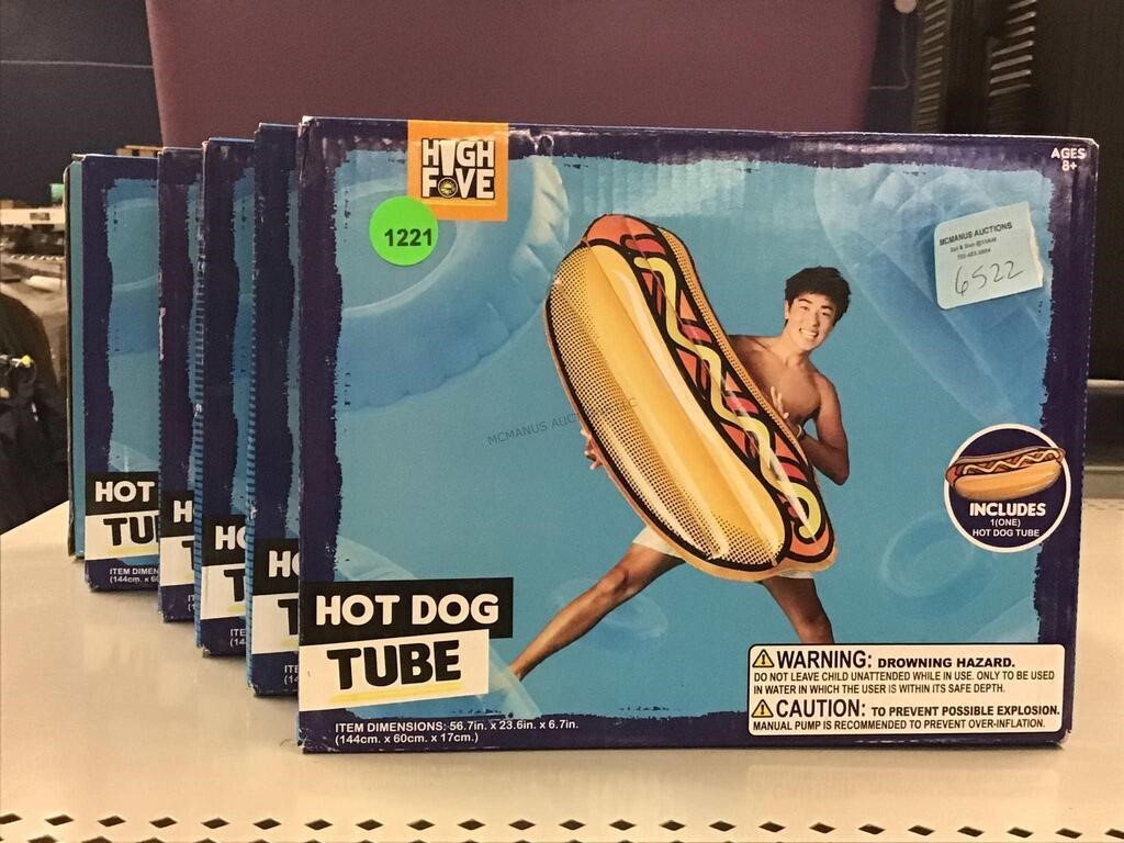 6 NIB hot dog tube pool floats.