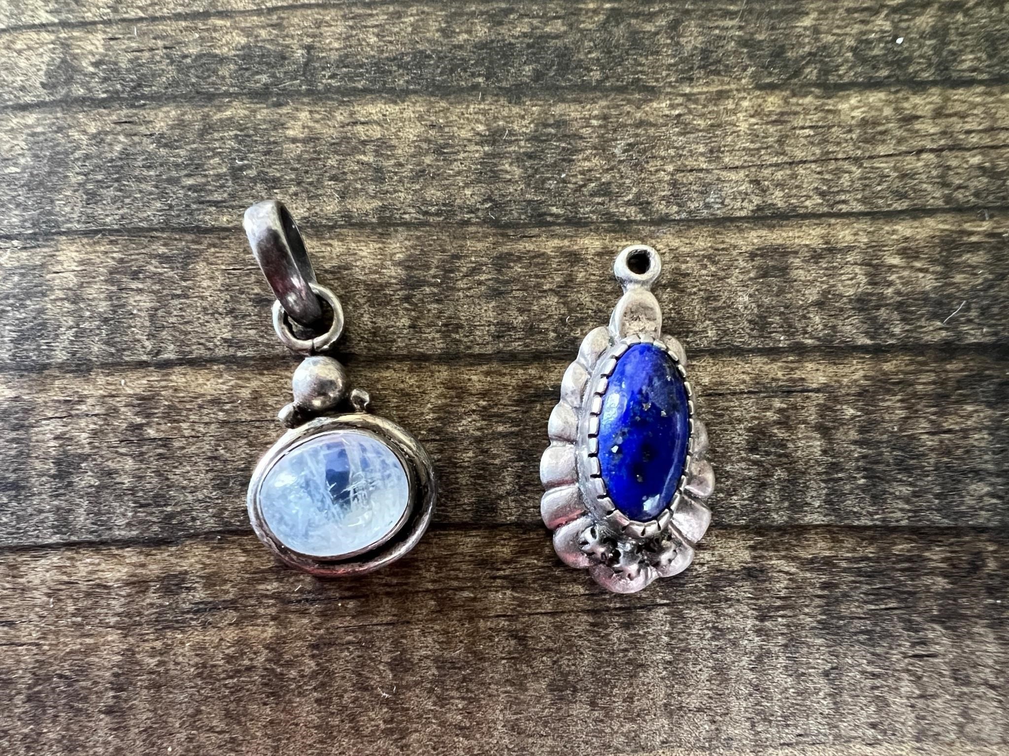 Two Sterling Silver Pendants 1/2" and 3/4"