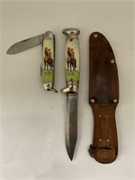 RCMP Canada Knife w/ Sheath & Pocket Knife