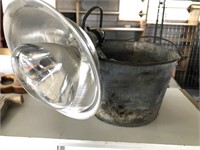 Galvanized Feed Bucket & Heating Lamp