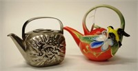 Two various decorative ceramic teapots