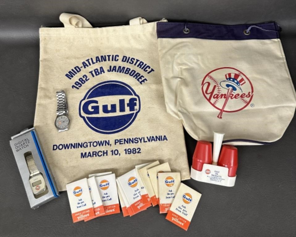 Gulf Oil Tote Bags, Watches and Misc Memorabilia