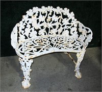 33" Cast iron garden bench, grape motif