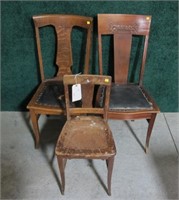 Lot, 3 antique chairs
