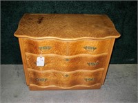 32" Birdseye maple 4-drawer chest with serpentine