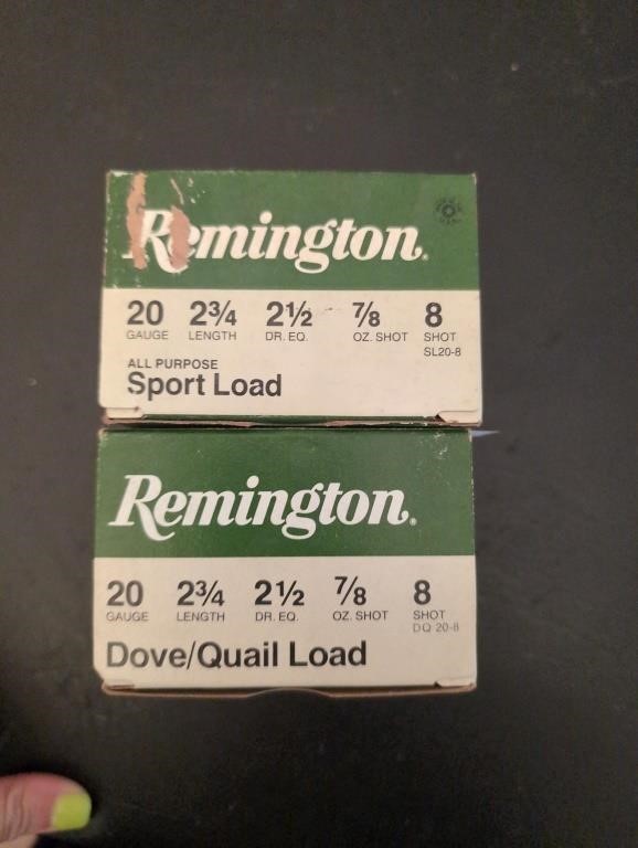 2 full boxes Remington 20ga 2 3/4 shells