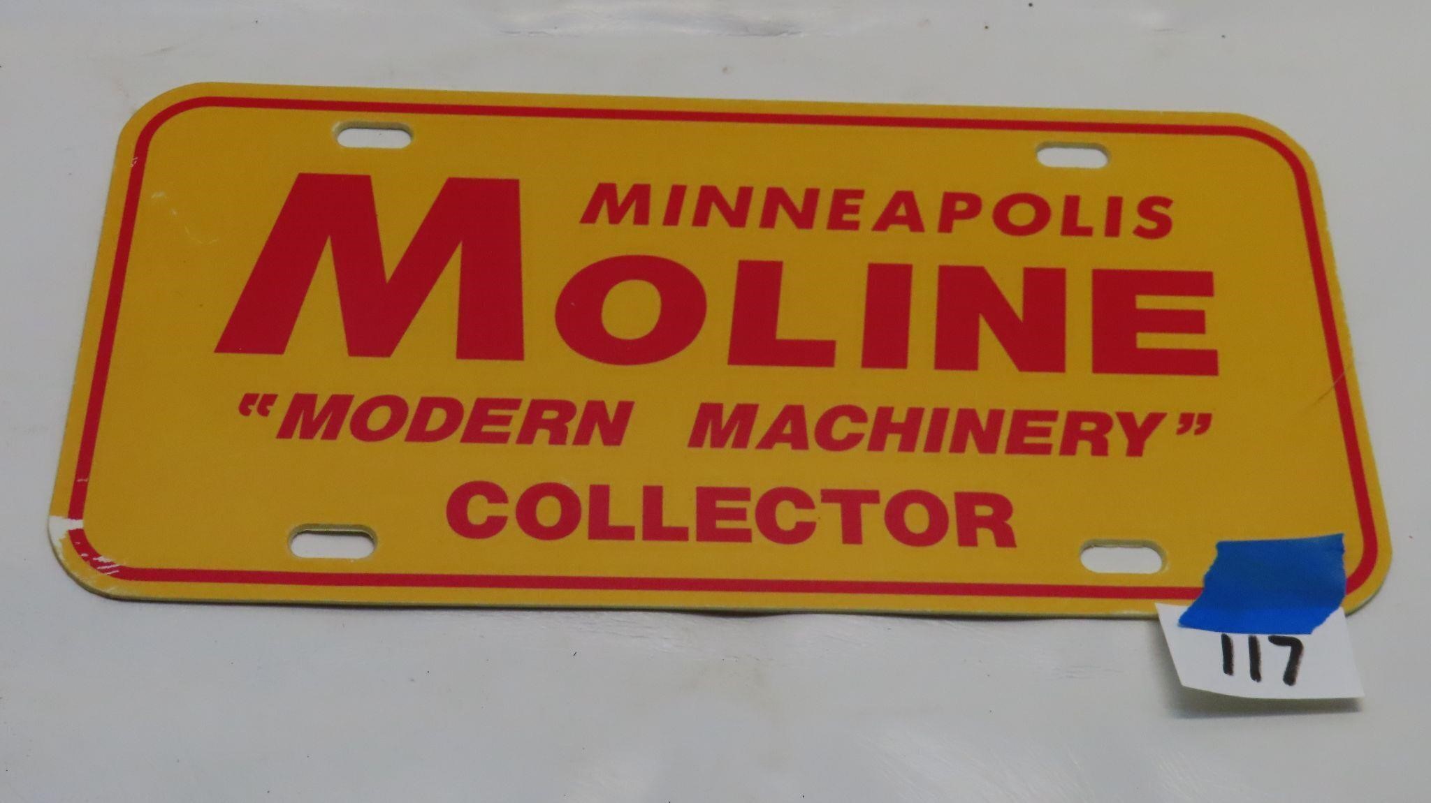 Minneapolis Moline metal license plate