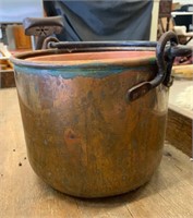 Antique Copper Pot with Hand Forged Handles
