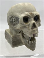 Vintage Halloween skull jaw nodder match holder