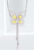 0.67ct Natural Yellow Diamond Necklace 18K Gold