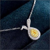 Natural Yellow Diamond 18K Gold Necklace