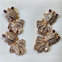 $200, 2 Pairs of Rose Gold Plated S.Silver CZ Earr