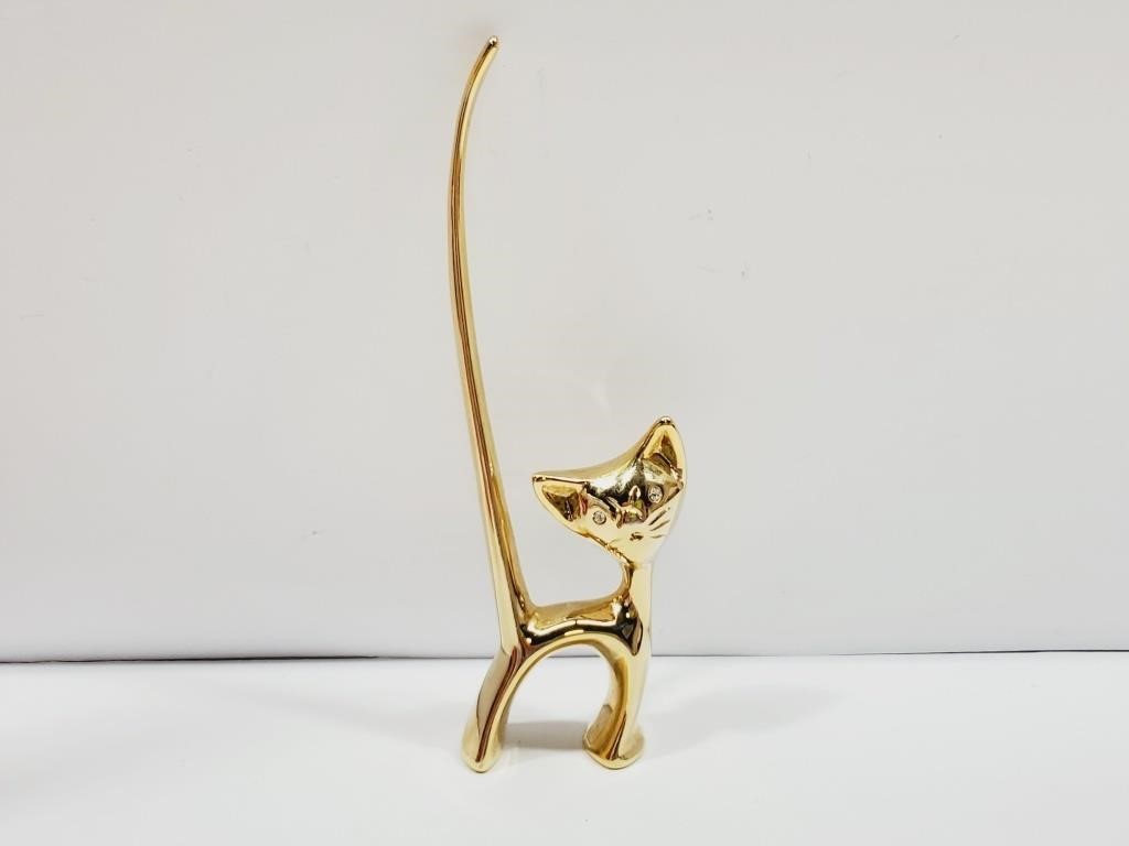 Brass and Crystal Cat