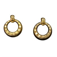 Textured Dangle Gold-tone Earrings