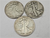 2-1942D, 1942 Walking Liberty Half Dollar Coins