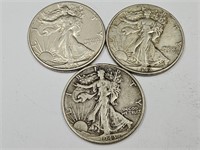 2- 1943 & 1943D Walking Liberty Half Dollar Coins