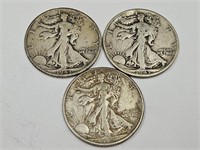 2-1943S & 1943D Walking Liberty Half Dollar Coins