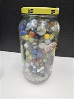 2 1/2 Quart Size Jar with Lots of Marbles