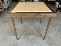 Vintage Wood and Padded Card Table