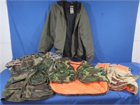 3 Hunting Vests-large, Carhartt Jacket-large,