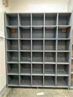 Painted Wood Cubical Storage Unit -- 62-1/2"x11-1
