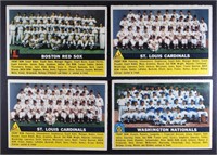 (4) 1956 TOPPS BASEBALL TEAM CARDS