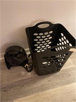 Laundry Basket & Small Fan