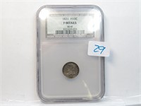 1831 P Half Dime 5 Cents NCS Certified F Details