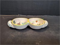Art Pottery Bird Divider Bowl