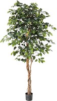 Nearly Natural 6ft. Ficus Artificial Tree  Green