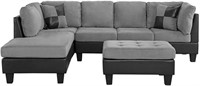 Modern 3-Piece Microfiber/Faux Leather Sofa Set