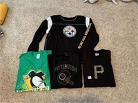 FOUR LARGE AND XL STEELER, PENGUIN AND PIRATES
