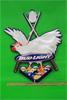 Bud Light Metal Chicken & Pool Beer Sign