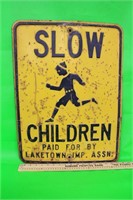 Slow Children Metal Road Sign