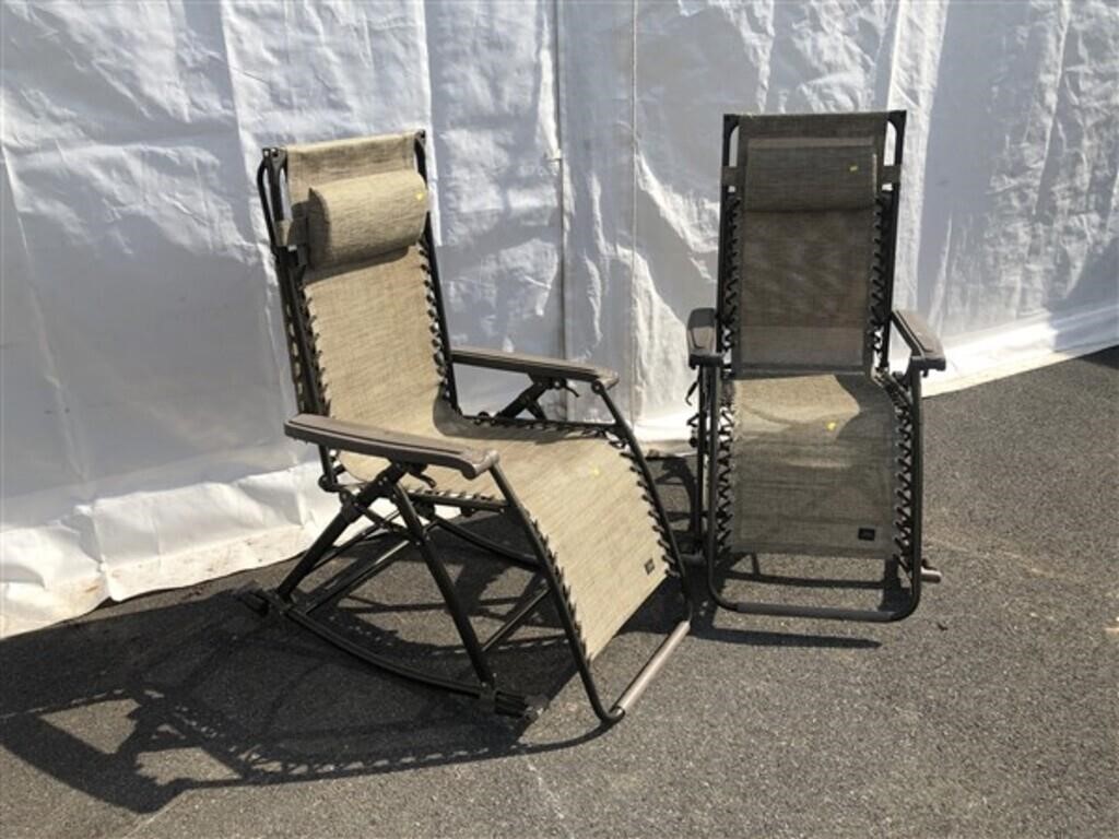 (2) Folding Lounge Rocking Chairs